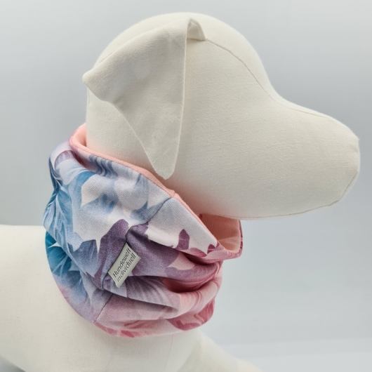 Loop für Hunde pastell Blätter rosa, hellblau